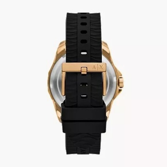 Armani Exchange Three-Hand Date Black Silicone Watch - AX1954 - Picture 2 of 4